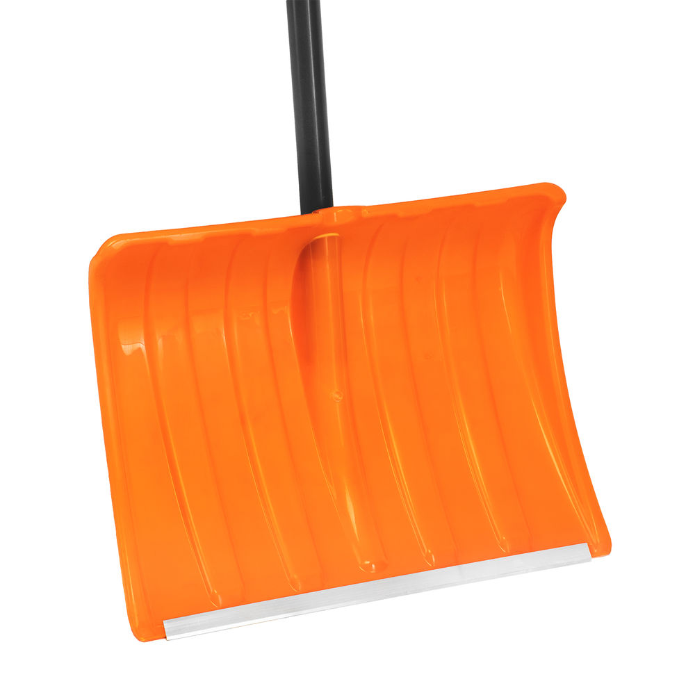 Лопата для уборки снега пластиковая, 490х370х1350 мм, стальной черенок, усиленная Сибртех (61667)