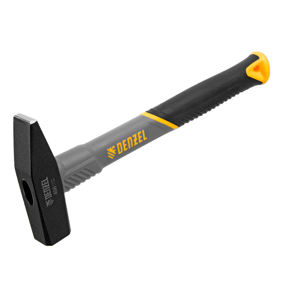 Молоток слесарный, 400 г, кованый, фибергласовая рукоятка c TPR покрытием Denzel (10484)