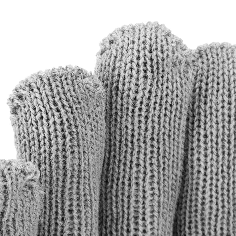 Перчатки трикотажные, акрил, двойные, серая туча, двойная манжета Сибртех (68682)