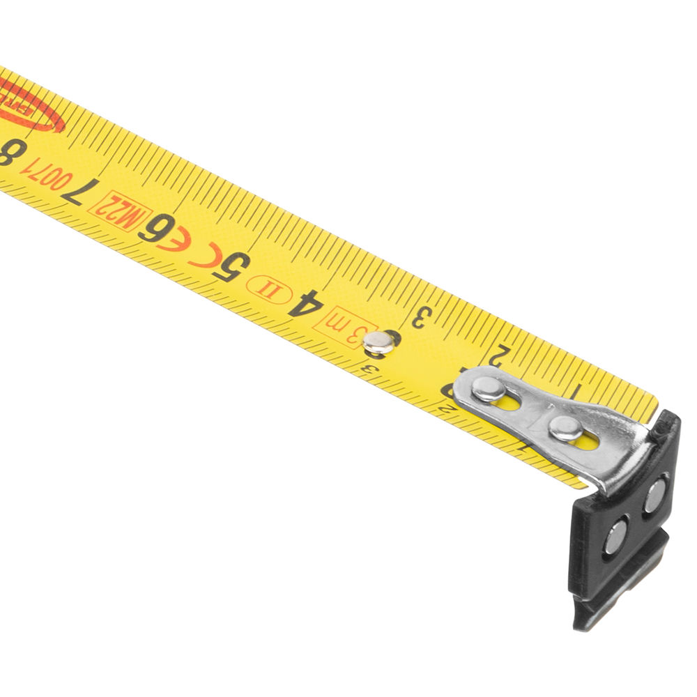 Рулетка Schlagfest,3 м x 19 мм,магнитный обрезиненный зацеп,двусторонняя шкала,Нейлоновое покрытие,автоматическая фиксация Gross