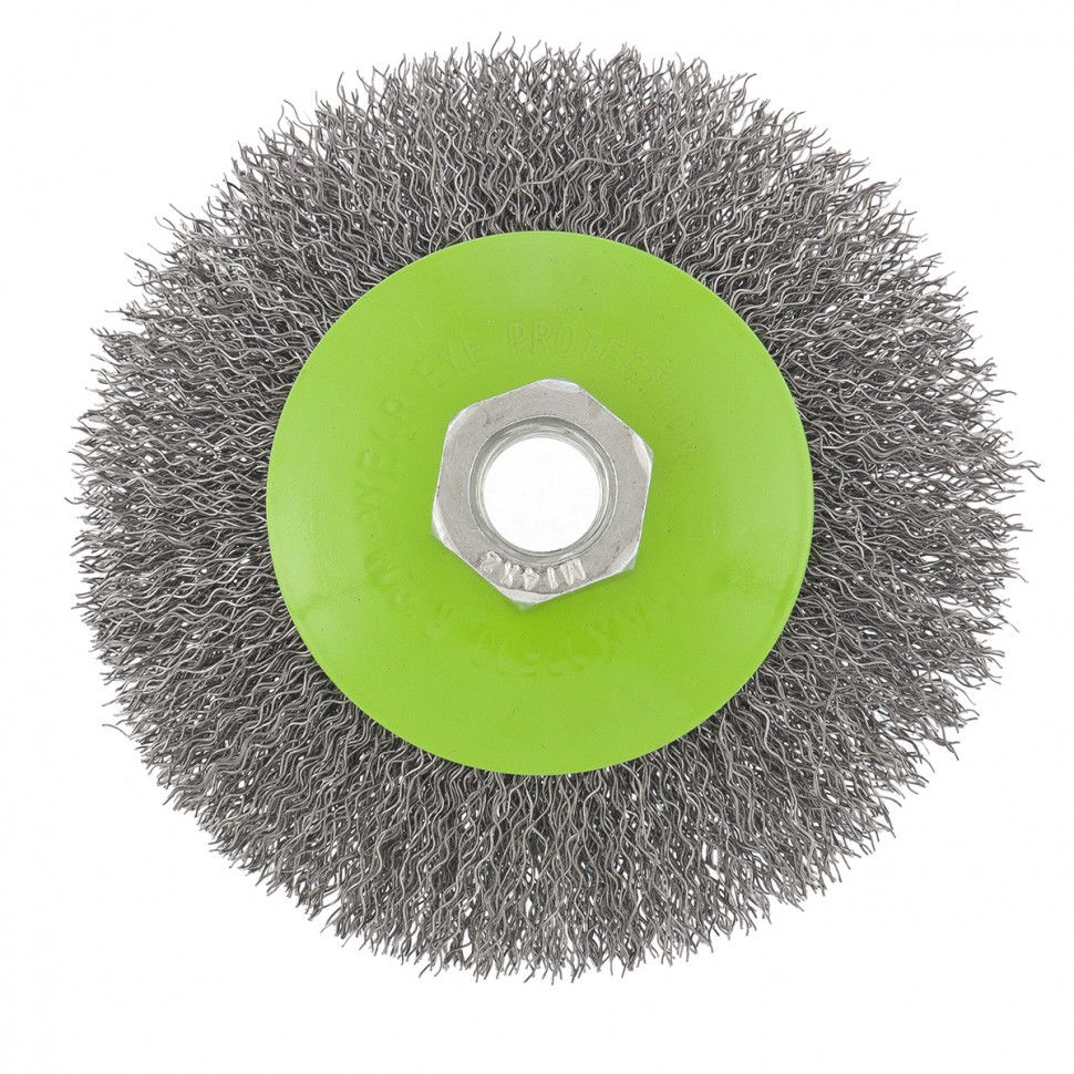 Щетка для УШМ, 100 мм, М14, тарелка, витая проволока Сибртех (746087)