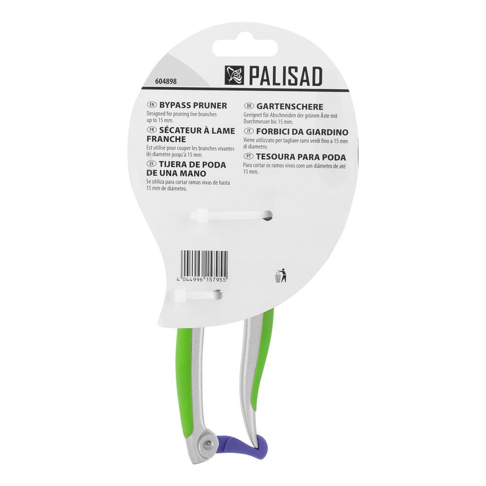 Секатор прямого реза, 180 мм, металлические обрезиненные рукоятки, Palisad (60489)