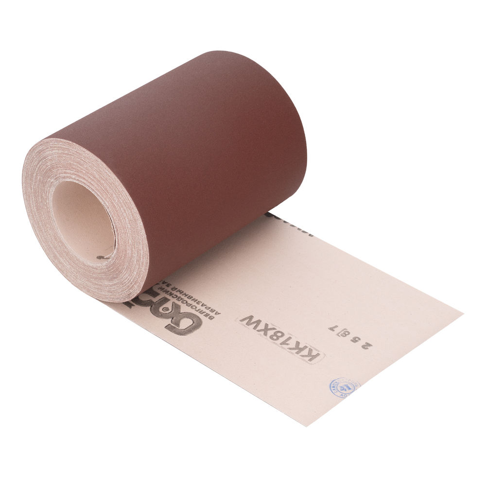 Шкурка на тканевой основе, KK18X W, зернистость 8Н(P 150) бобина 200 мм х 20 м, водостойкая, БАЗ (75259)