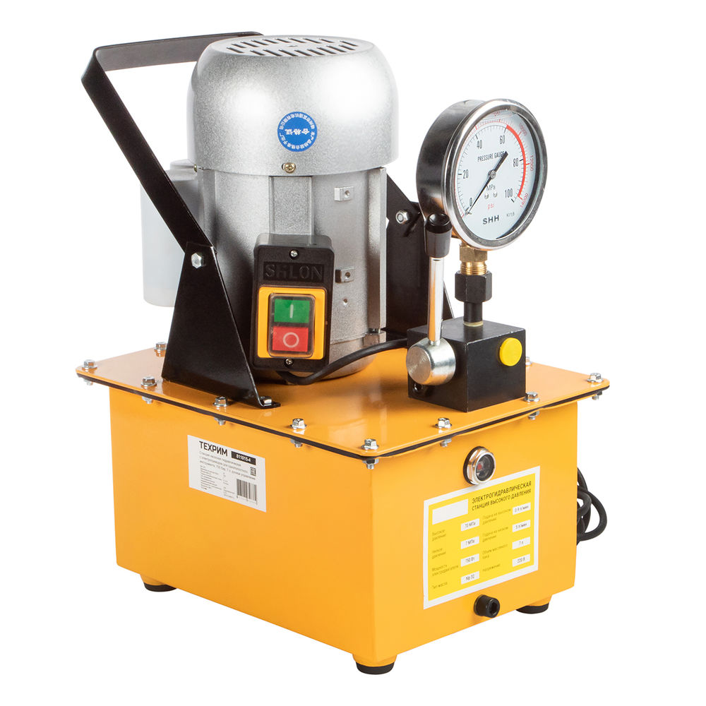 Станция насосная гидравлическая с электроприводом для однополостного инструмента, 700 бар, 8 л, ручное управление, ТЕХРИМ, 811015-4