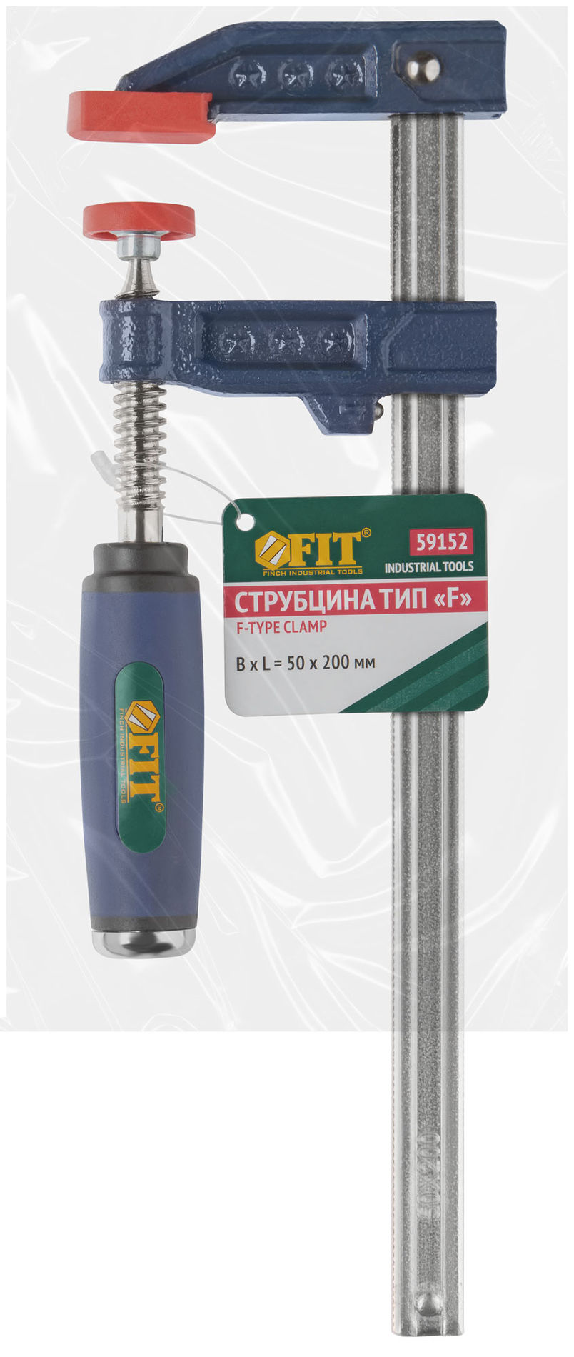 Струбцина тип F усиленная, мягкая ручка 50х200 мм (59152)