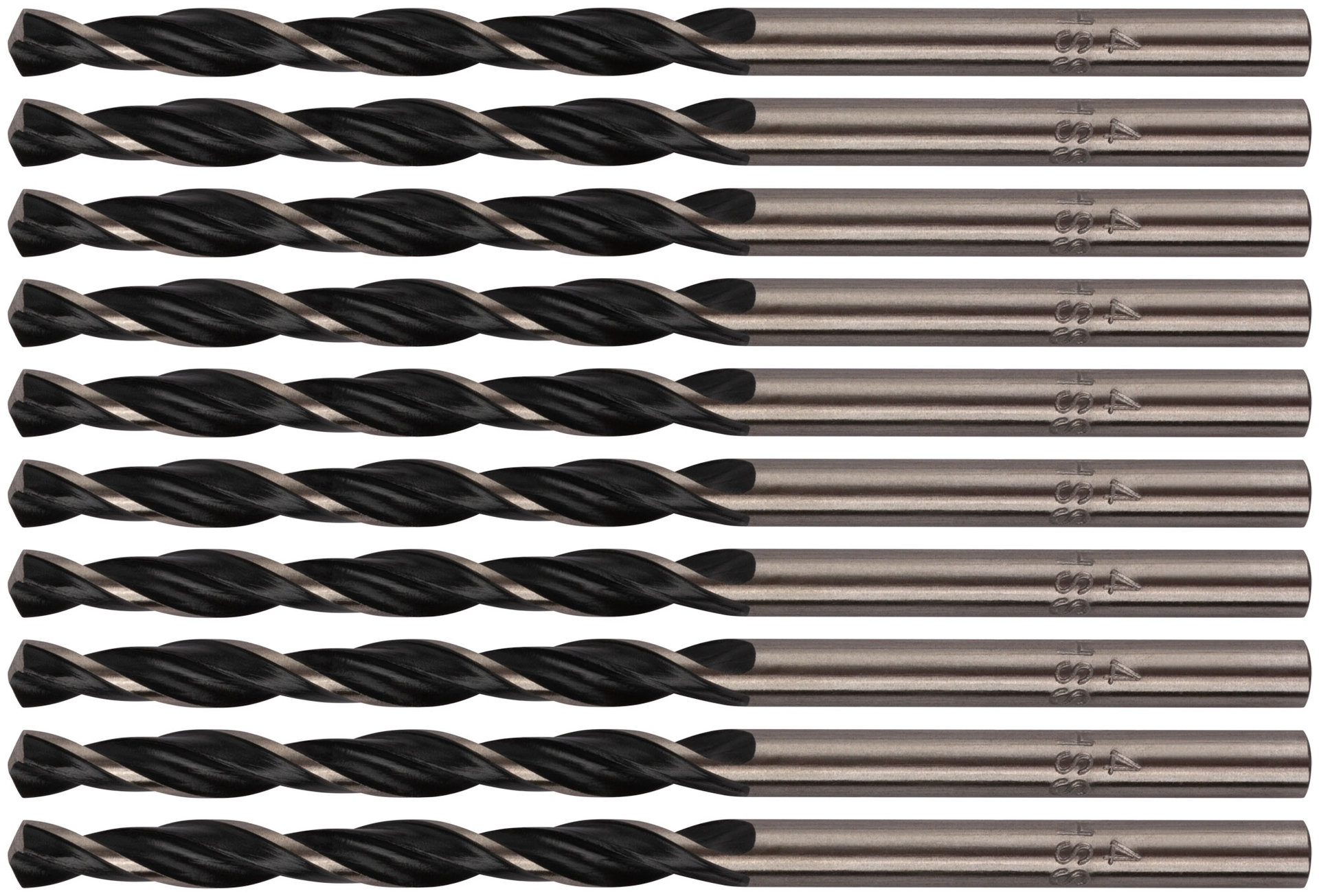 Сверла по металлу HSS черненые 4,0x75 мм (10 шт.) (33540)