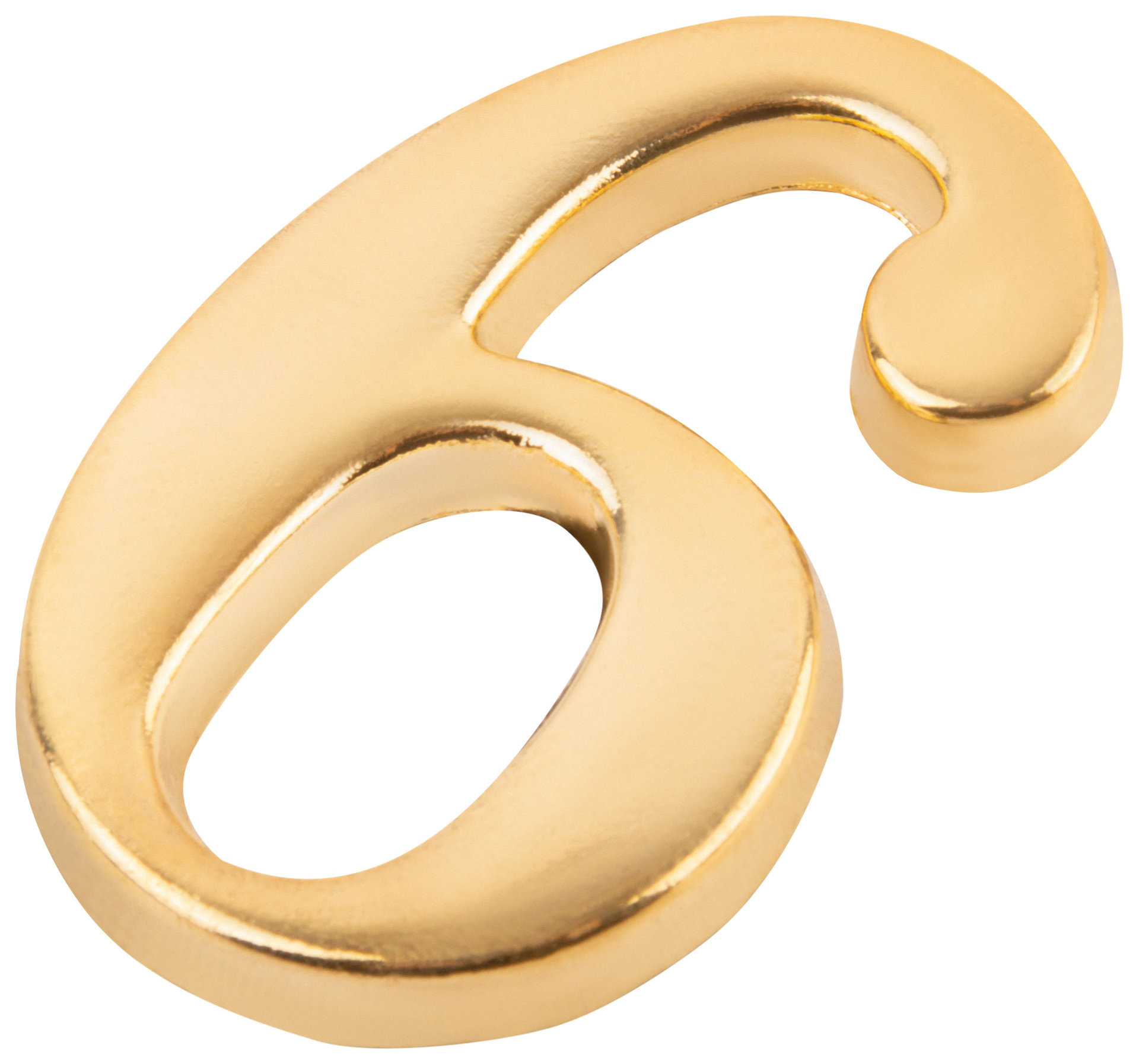 Цифра для обозначения номера квартиры, металлическая Золото 6 (67296)