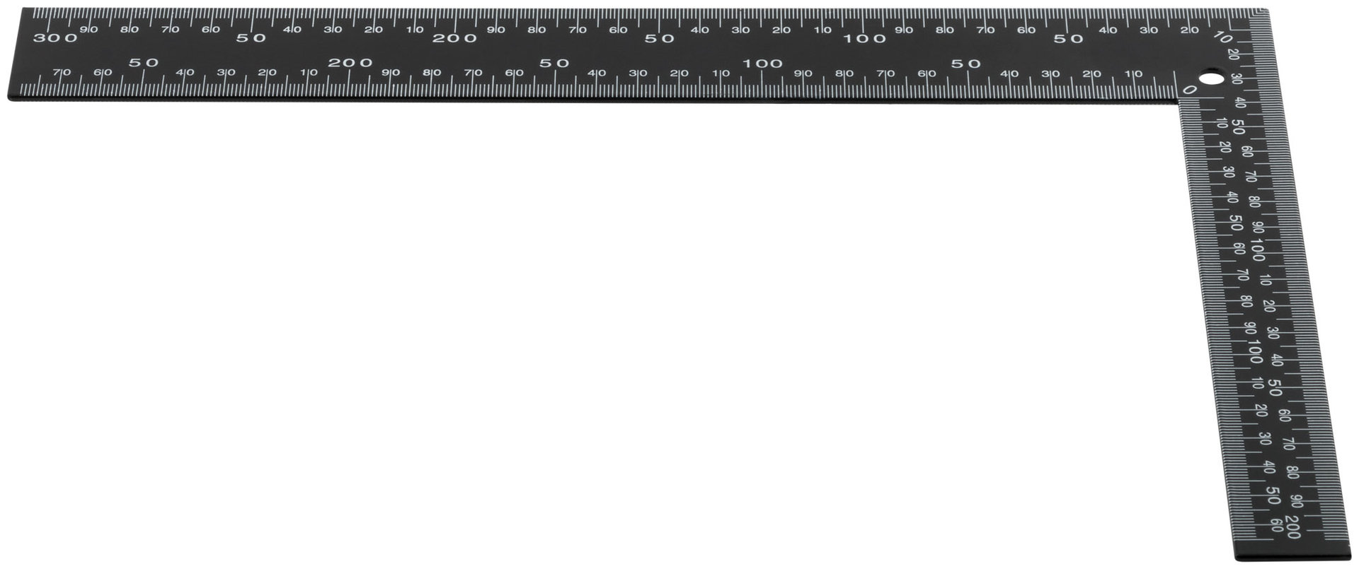 Угольник столярный цельнометаллический, крашеная шкала 200 х 300 мм (19622)