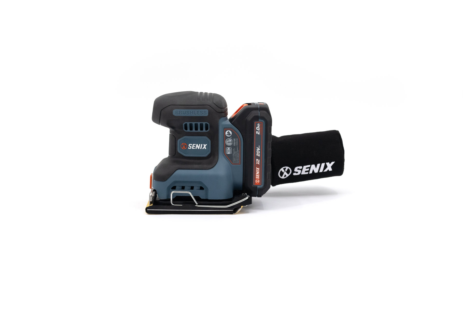 Шлифмашина вибрационная аккумуляторная, бесщ.дв., 125 мм, с 1 АКБ, 1 ЗУ X2 20В