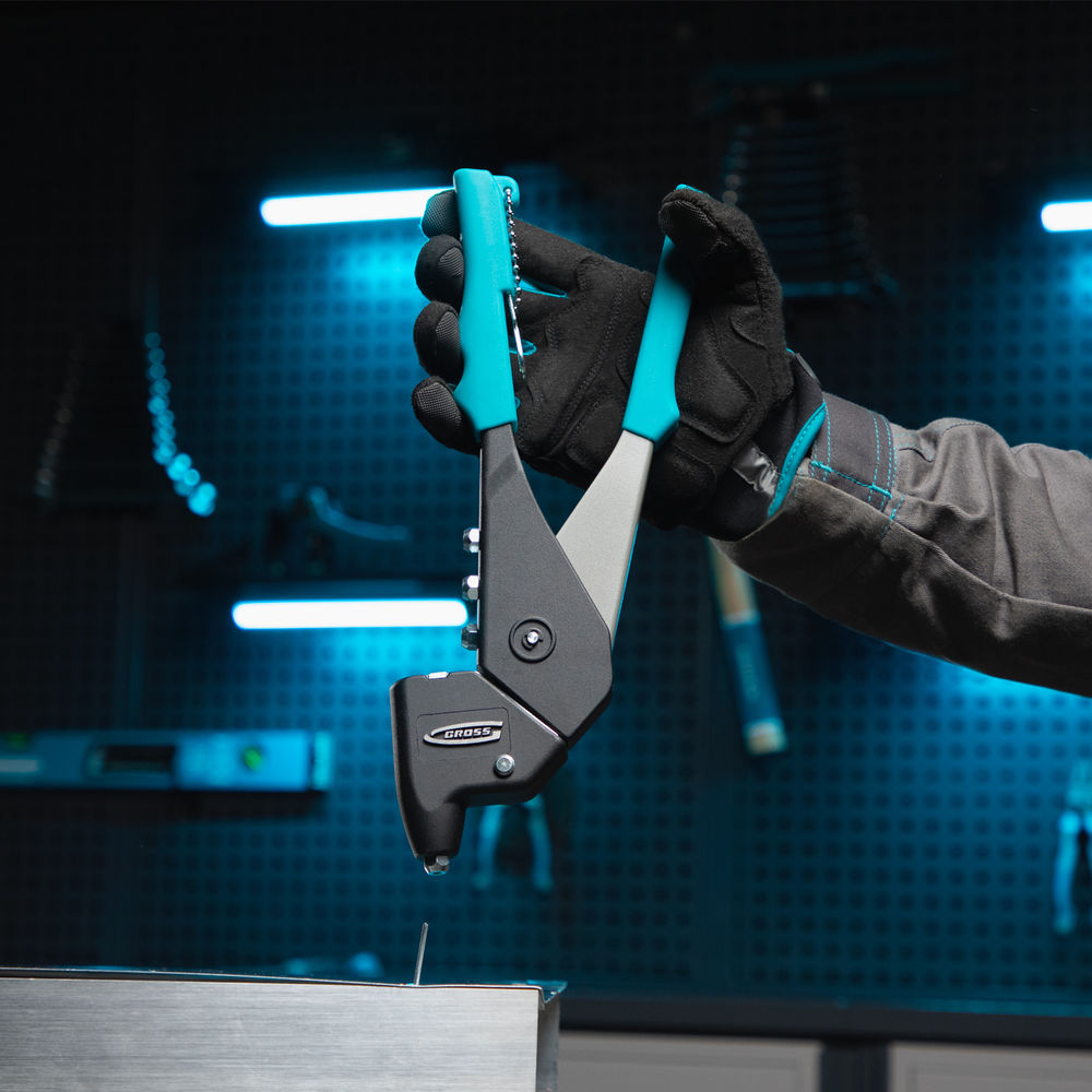 Заклепочник литой, усиленный, поворотный 0-360 град, заклепки 2.4-4.8 мм Gross (40405)