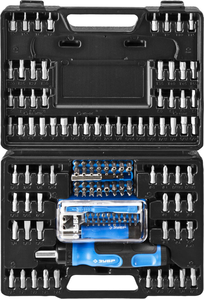 Набор реверсивная отвертка с насадками 129 предм. Профессионал ЗУБР 25237-H129