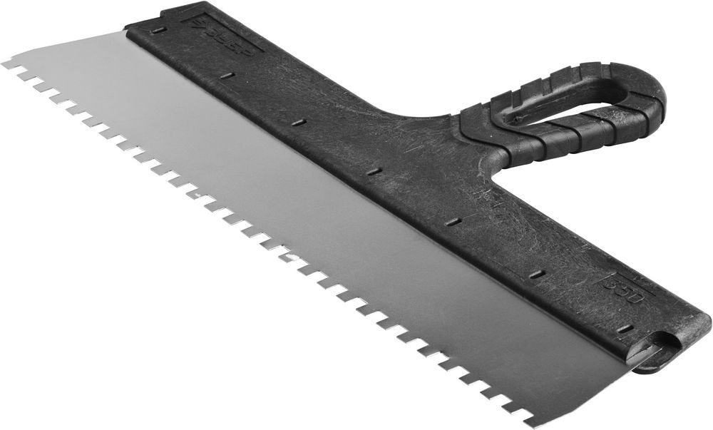 Шпатель фасадный нержавеющий 350 мм зуб 6?6 мм пластиковая ручка ЗУБР 10078-35-06