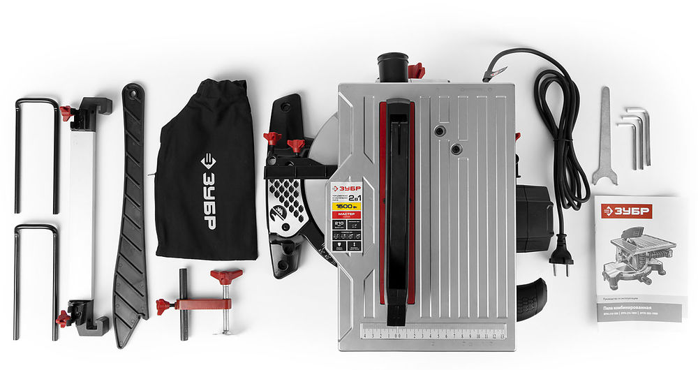 Пила торцовочная комбинированная 1500 Вт O 210 ЗУБР ЗПТК-210-1500