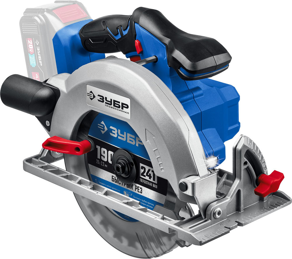 Бесщеточная пила циркулярная 20 В d190 мм без АКБ Профессионал ЗУБР Т7 CPB-190