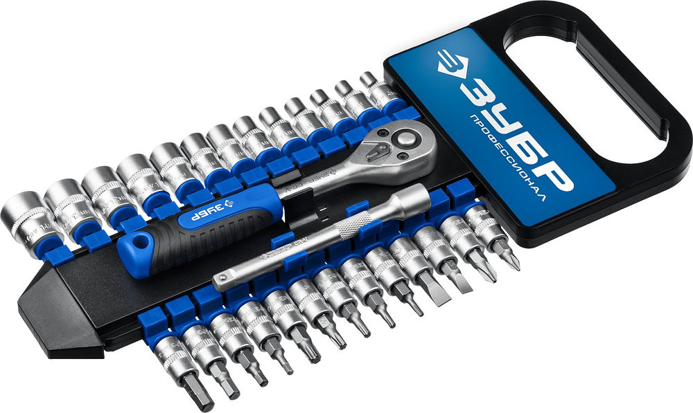 Набор торцовых головок 28 предм. 1/4 Профессионал ЗУБР ТМ-28 27645-H28