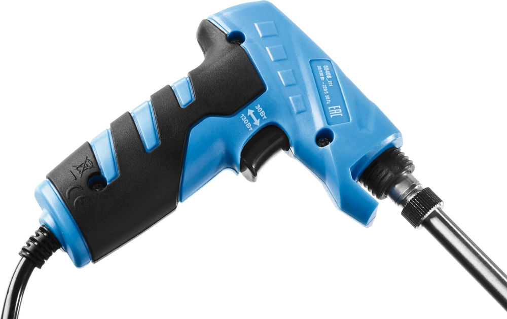 Электропаяльник 30/130 Вт, конус, керамический нагреватель, пистолетная рукоятка ЗУБР ТУРБО Профессионал 55408_z01