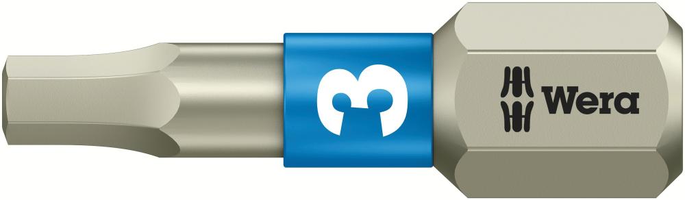 Бита торсионная с внешним шестигранником 3 x 25 мм нерж. 1/4 C6.3 Hex-Plus серия 3840/1 TS Wera WE-071073