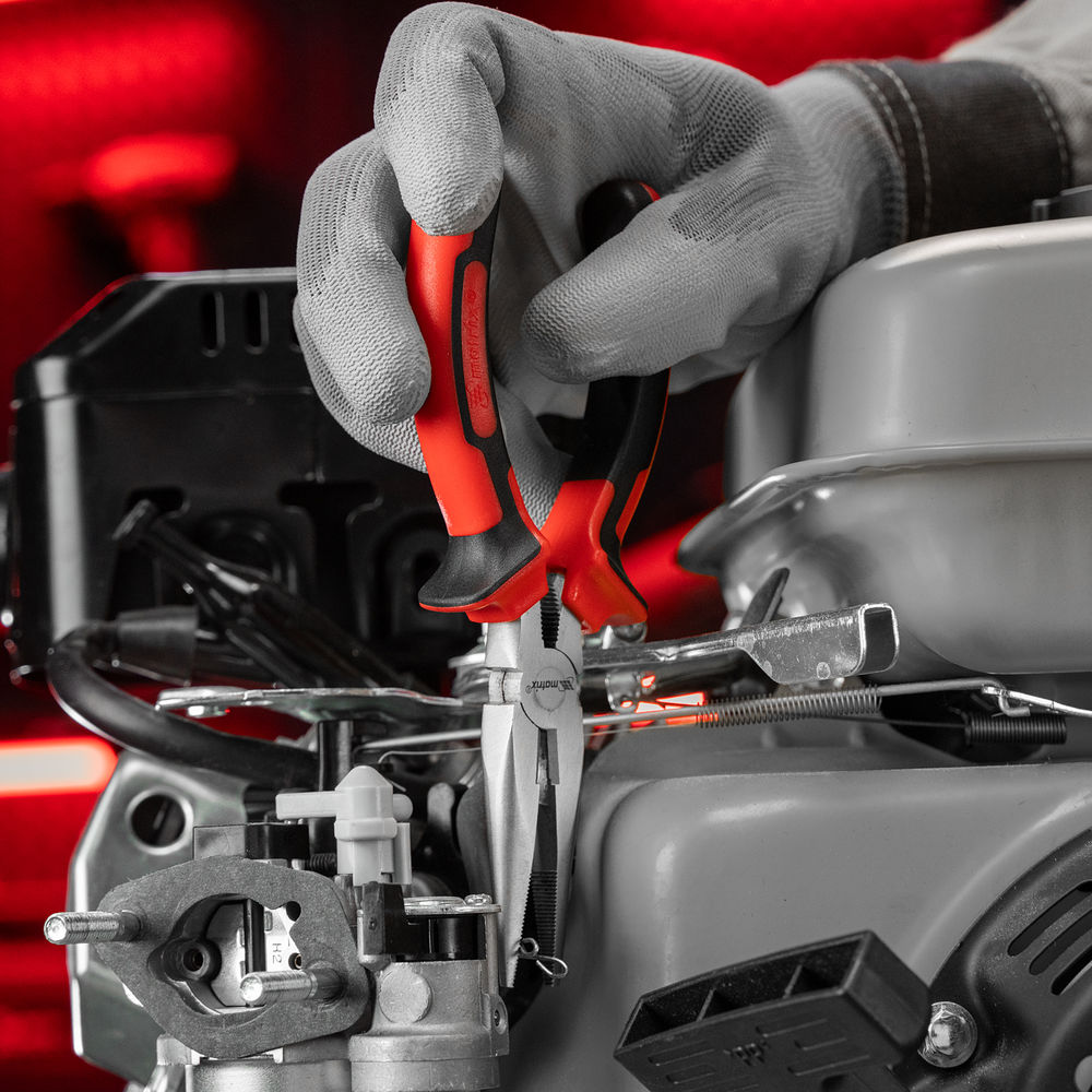 Длинногубцы прямые Nickel, 160 мм, никелированные, двухкомпонентные рукоятки Matrix (17164)