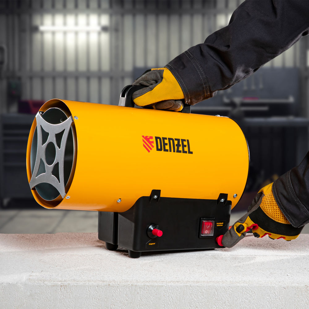 Газовая тепловая пушка GHG-10, 10 кВт, 300 м3/ч, пропан-бутан Denzel (96476)