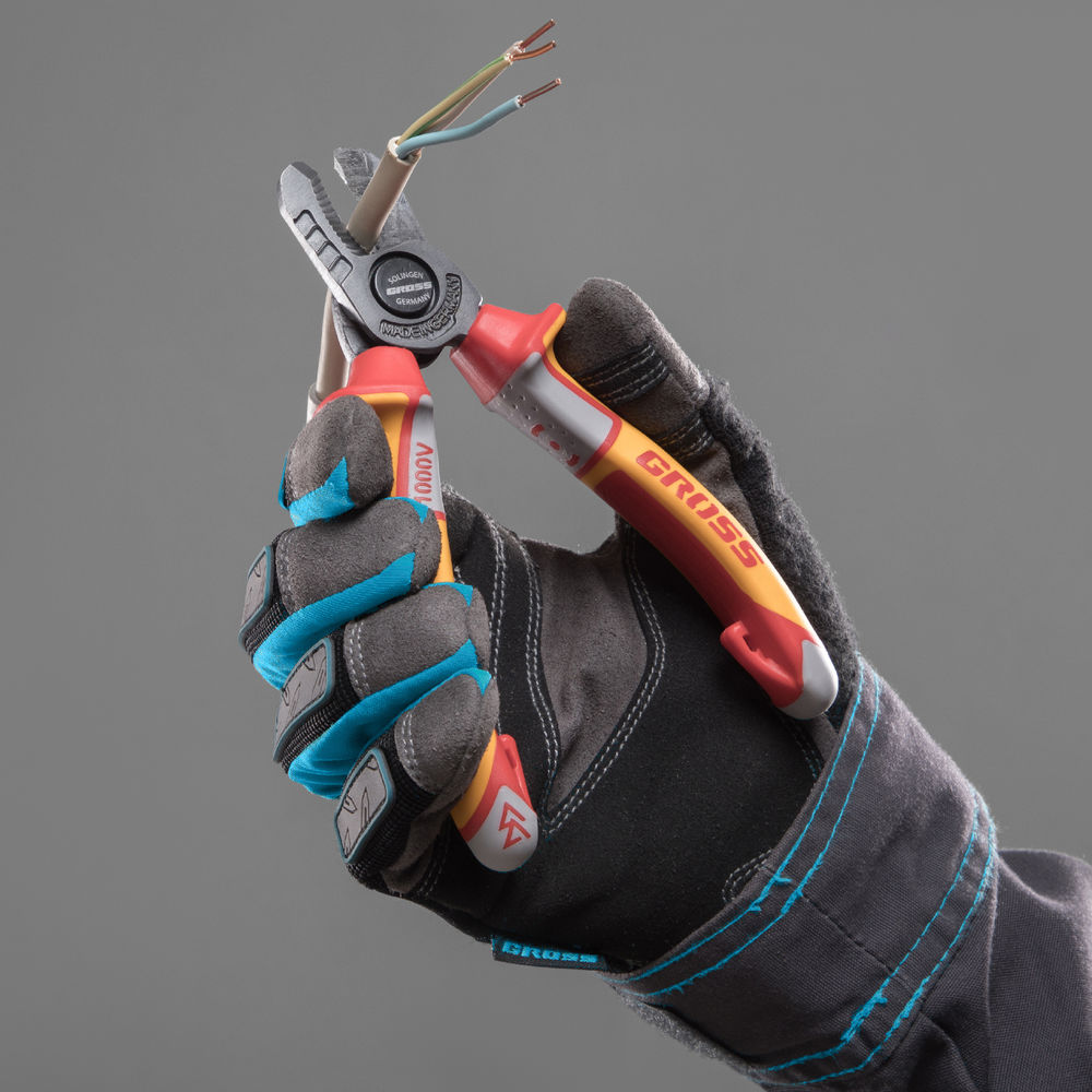 Кабелерез, диэлектрические рукоятки до 1000 В, трехкомпонентные рукоятки, 160 мм Gross (17725)