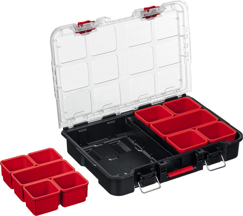 Ящик-органайзер пластиковый 525 х 345 х 147 мм (21) с 10 регулируемыми ячейками STACKNROLL KETER 38399