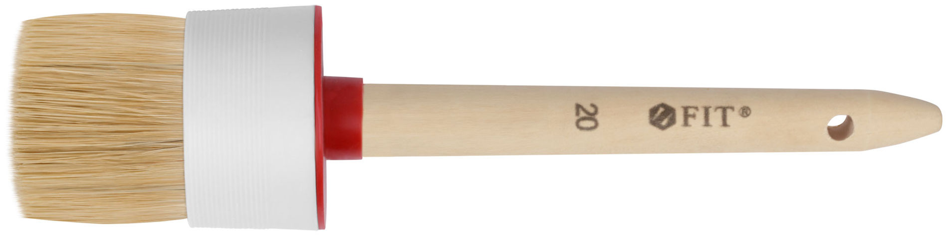 Кисть круглая, натуральная светлая щетина №20 (65 мм) (01311)