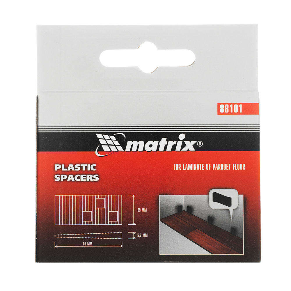 Клинья пластиковые распорные для корректировки при укладке напольных покрытий, 20 шт Matrix (88101)