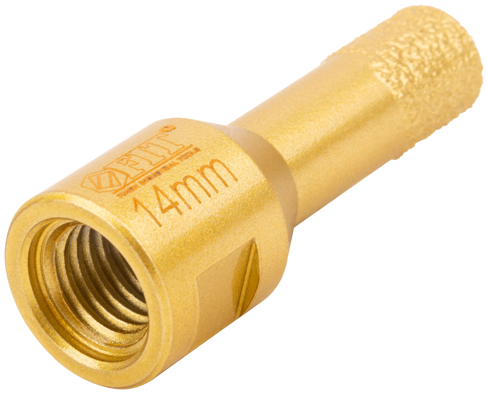 Коронка кольцевая для УШМ, М14, по керамограниту, камню и кафелю алмазная, вакуумное спекание 14х60 мм (16335)