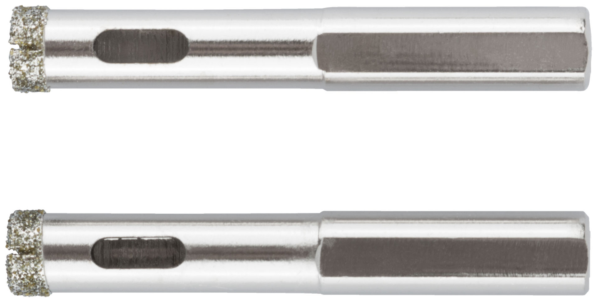 Коронки кольцевые по керамограниту, камню и кафелю алмазные, набор 2 шт., 10х65 мм (16203)