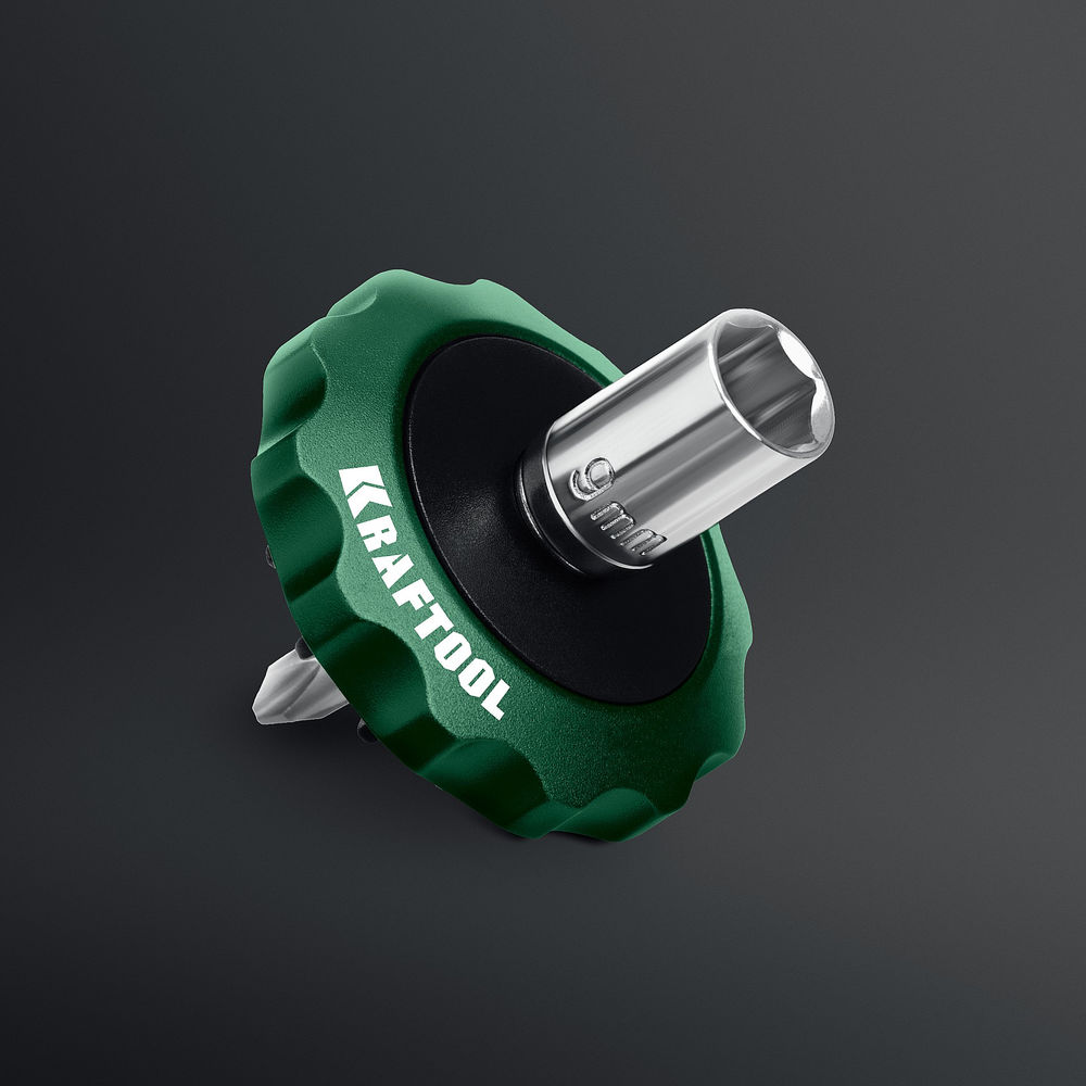 Трещотка реверсивная суперкомпактная для бит и головок SPACE Ratchet KRAFTOOL 25890