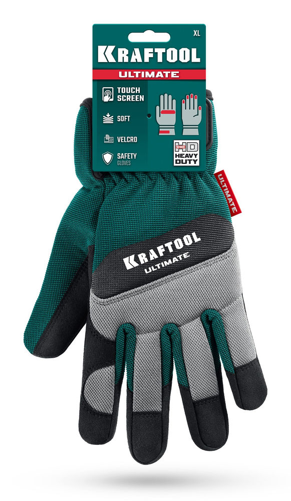 Профессиональные комбинированные перчатки ULTIMATE р.L (9), работа с сенсорными экранами KRAFTOOL 11299-L