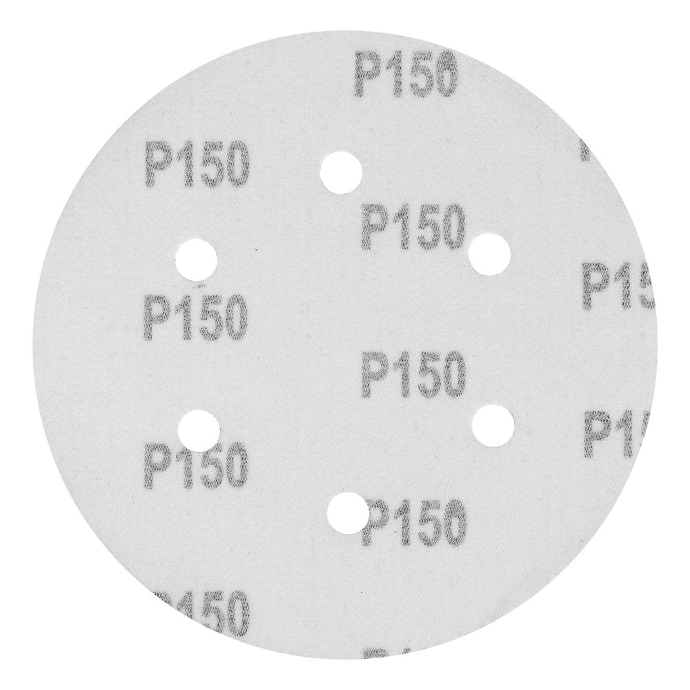 Круг абразивный на ворсовой подложке под липучку, перфорированный, P 150, 150 мм, 5 шт Matrix (73842)
