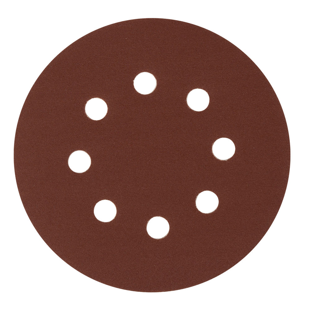 Круг абразивный на ворсовой подложке под липучку, перфорированный, P 220, 125 мм, 5 шт Сибртех (738097)