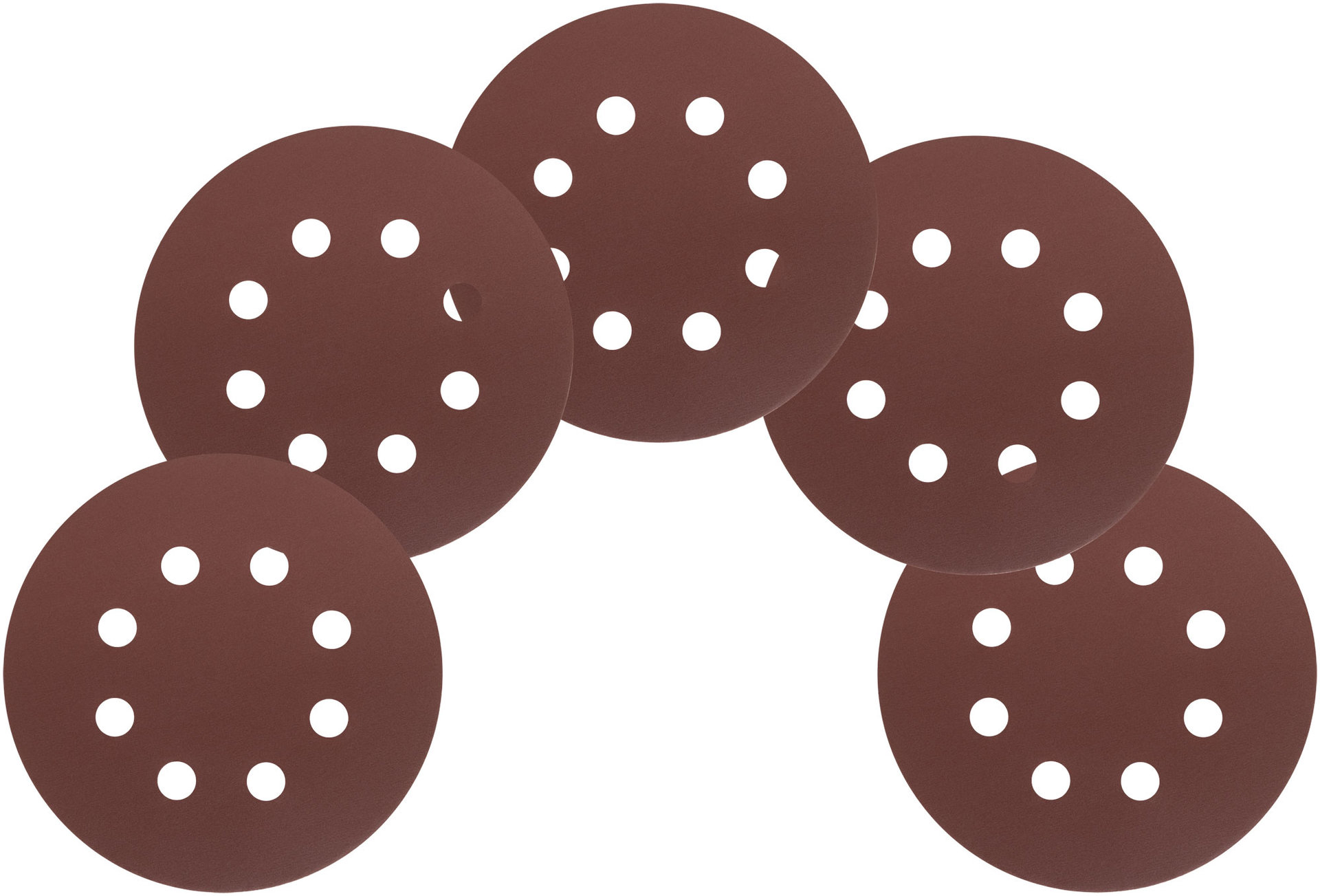 Круги шлифовальные с отверстиями (липучка), алюминий-оксидные, 125 мм, 5 шт. Р 600 (39678)