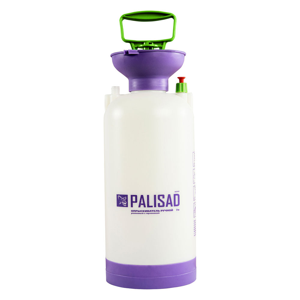 Опрыскиватель ручной усиленный с горловиной 7 л, с насосом, шлангом и разбрызгивателем Palisad (64747)