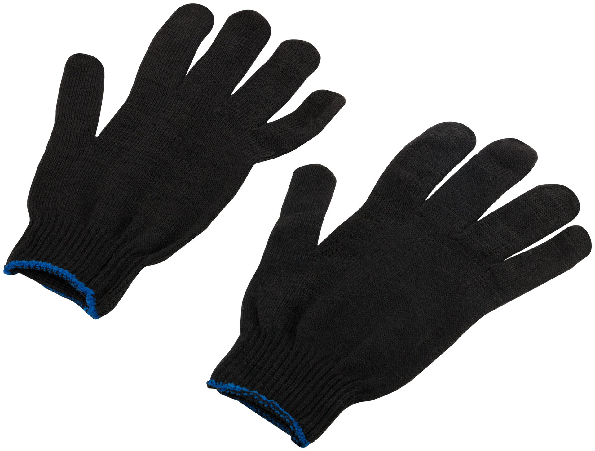 Перчатки вязаные упрочненные ( 5 нитей ) черные х/б (12496)