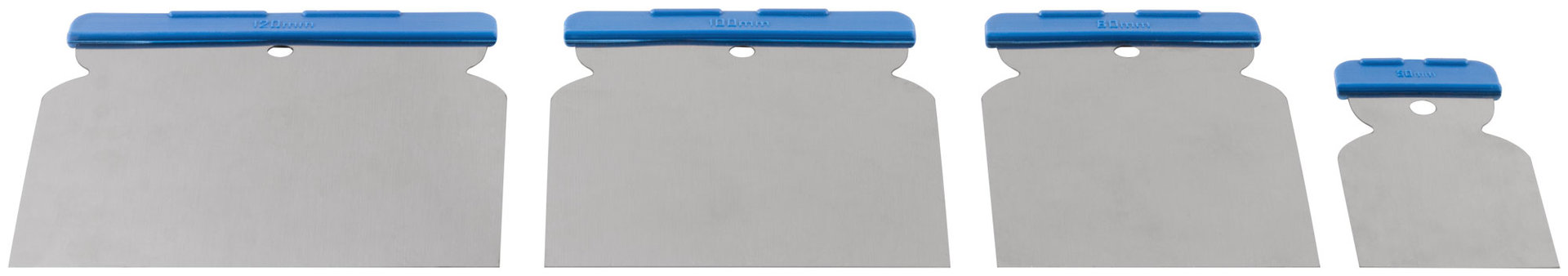 Шпатели металлические, нерж. сталь, набор 4 шт.(Япончик) 50/80/100/120 мм (06748)