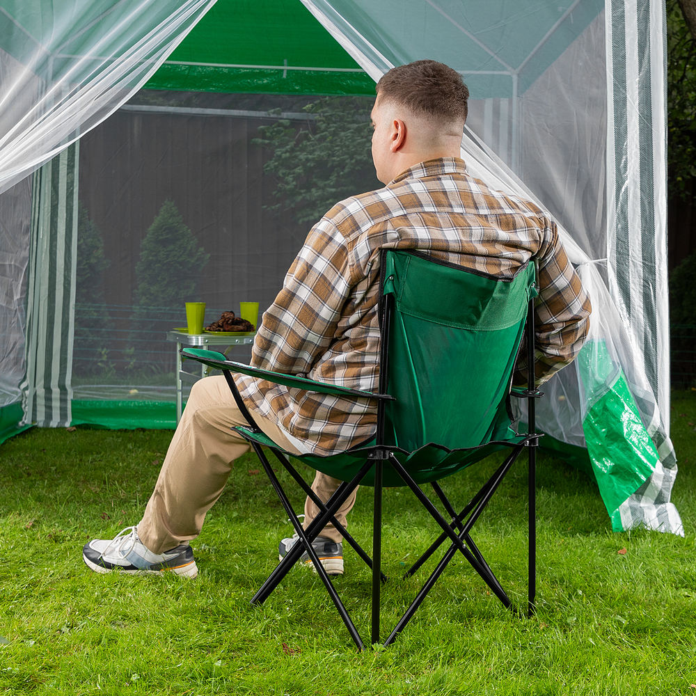 Стул складной с подлокотниками и подстаканником 81 х 51 х 86 см Camping Palisad (69608)