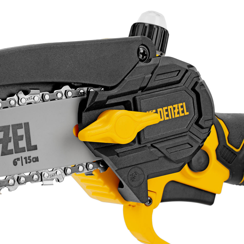 Цепная мини-пила аккумуляторная бесщет., CCS-150, шина 150 мм, Li-Ion, 20 В Denzel (58650)