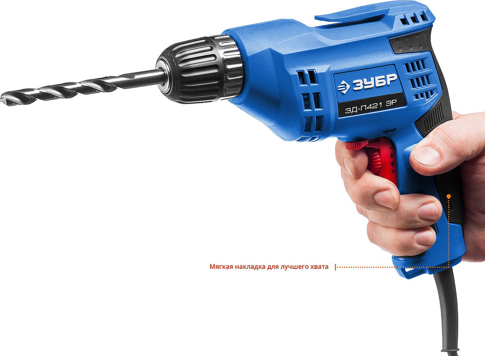Дрель безударная 420 Вт 10 мм БЗП Профессионал ЗУБР ЗД-П421 ЭР