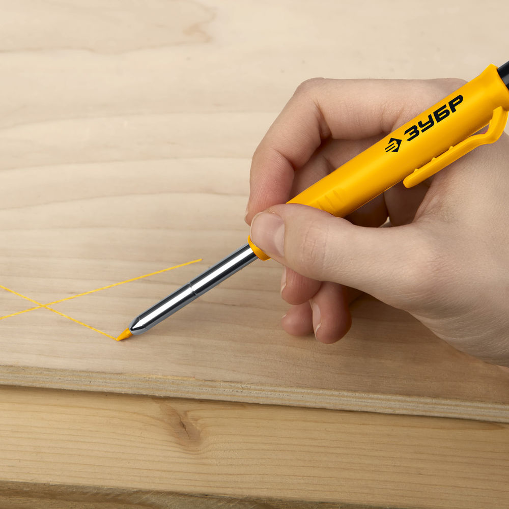 Карандаш автоматический d 2,8 мм, HB, 6 сменных грифелей ЗУБР АСК жёлтый 06311-5