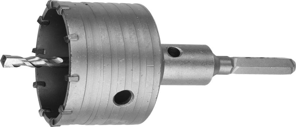 Коронка по бетону с оснасткой d 80 мм, шестигранный хвостовик, 10T ЗУБР 2917-80_z01