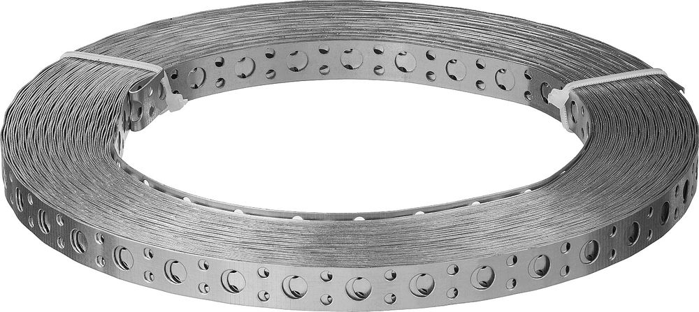 Лента вентиляционная перфорированная прямая 20 x 0.5 мм 25 м цинк ЗУБР ПВЛ 310247-20-05