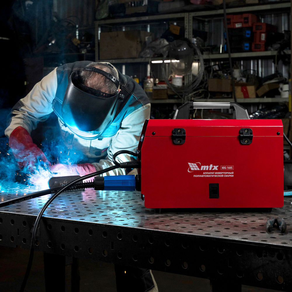 Аппарат инвертор. полуавтомат. cварки MIG-160S, 160A, ПВ 60%, катушка 5 кг MTX (94301)