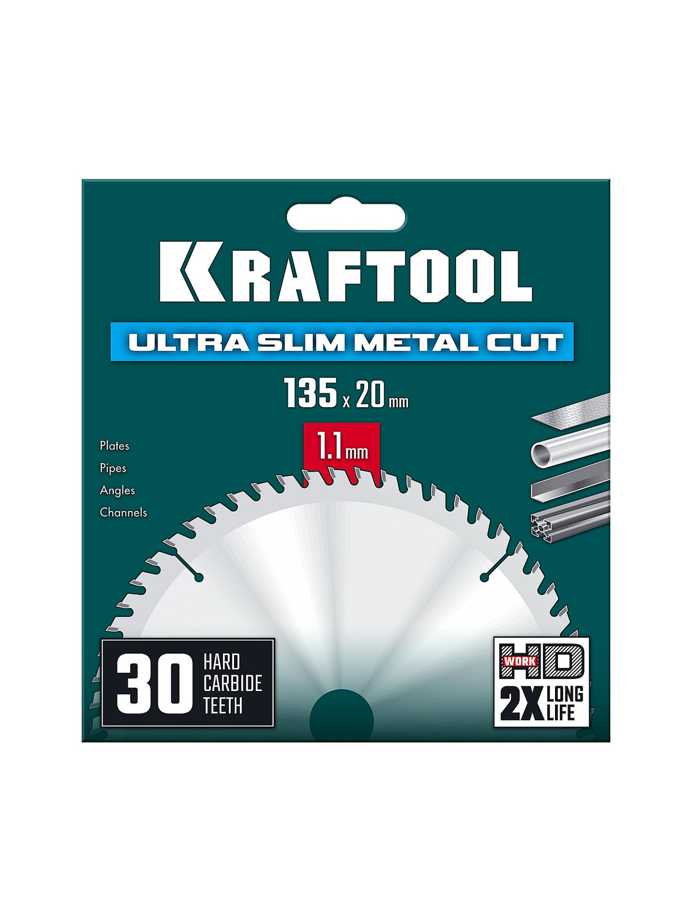 Диск пильный Ultra-Slim Metal Cut, 135 х 20 x 1.1 мм, 30Т, тонкий рез металла KRAFTOOL 36956-135-20-30