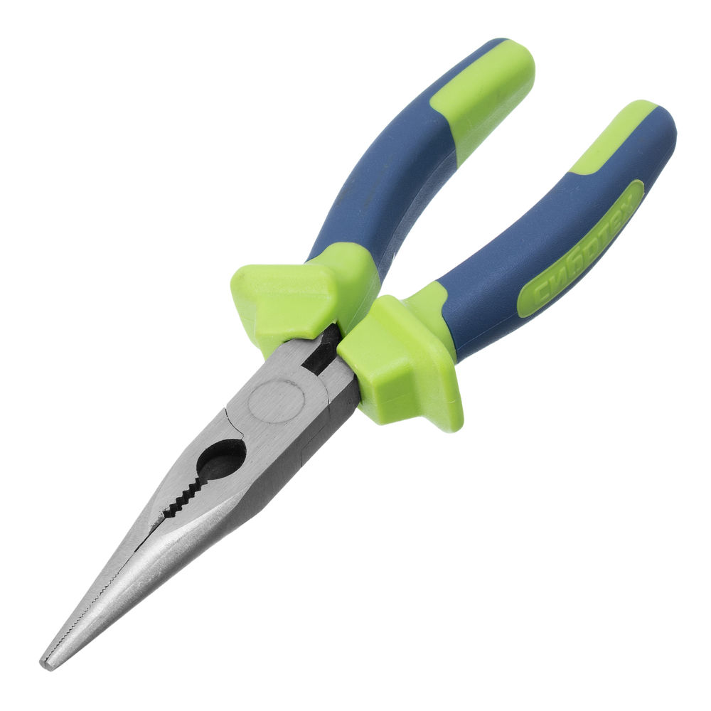 Длинногубцы прямые, 180 мм, двухкомпонентные рукоятки Сибртех (17105)