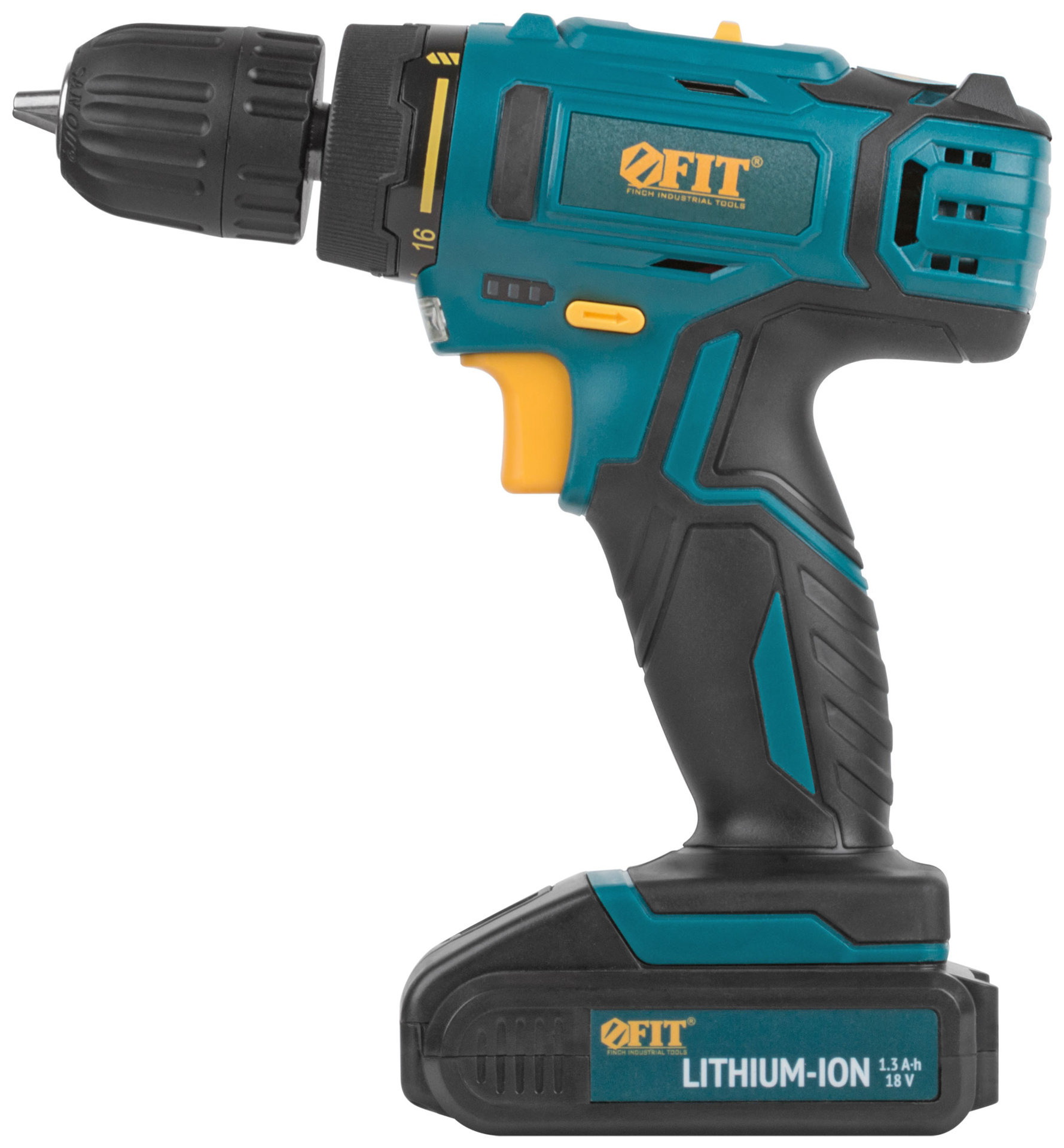 Дрель-Шуруповерт акк. 18 В; 0-400/1450 об/мин; 29 Нм; 2 (Li-Ion) 1,3 Ач; 1,5 ч.; рез. накл.; кейс (80189)