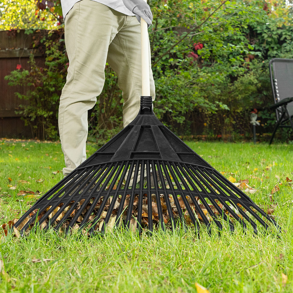 Грабли веерные пластиковые, 600 мм, 24 плоских зуба, без черенка, Сибртех (61708)