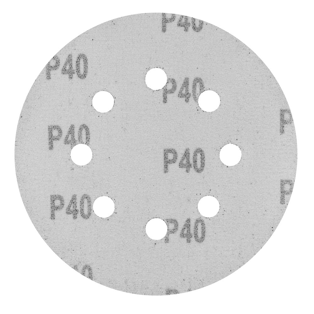 Круг абразивный на ворсовой подложке под липучку, перфорированный, P 40, 125 мм, 5 шт Сибртех (738027)