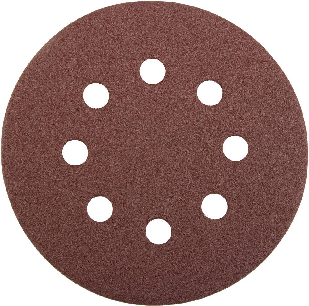 Круг шлифовальный из абразивной бумаги на велкро основе 125 мм, 8 отв., P120, 5 шт STAYER PROFI 3580-125-120
